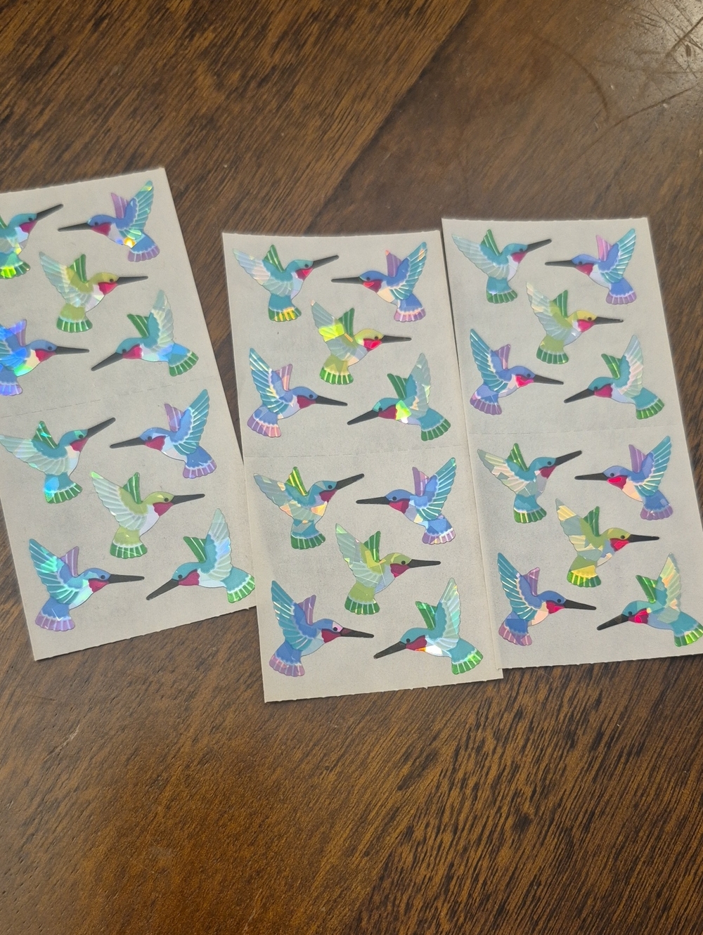 Holographic Multicolor Hummingbird Stickers - Sheet Pack